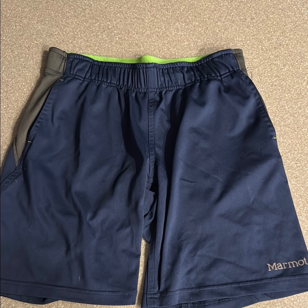 Marmot Blue Athletic Shorts Lightweight Elastic Waist